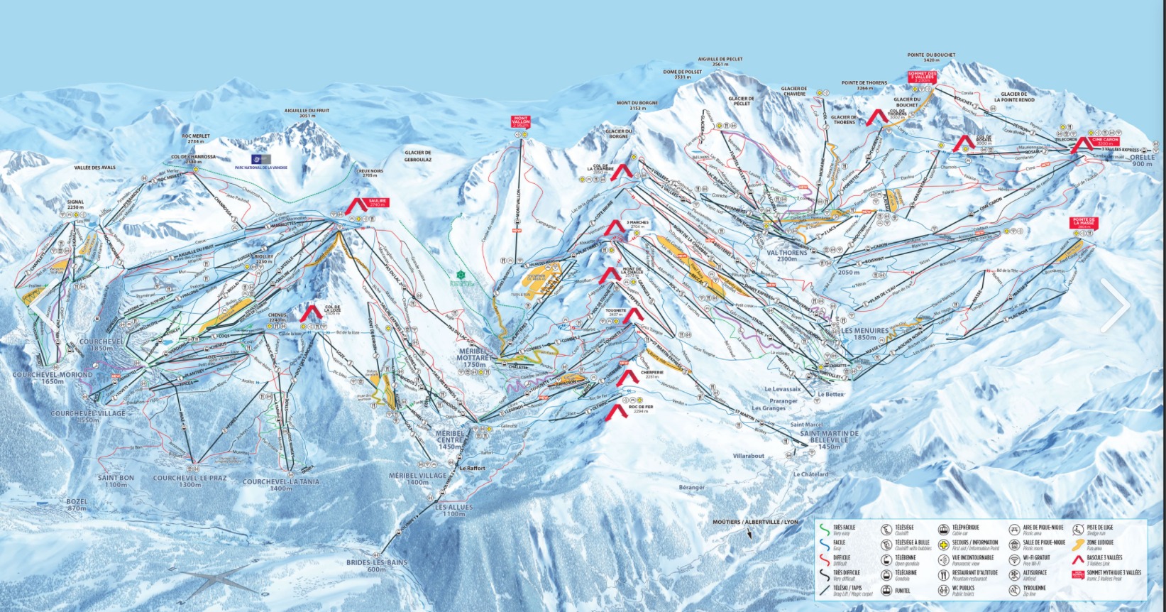 courchevel plan des pistes